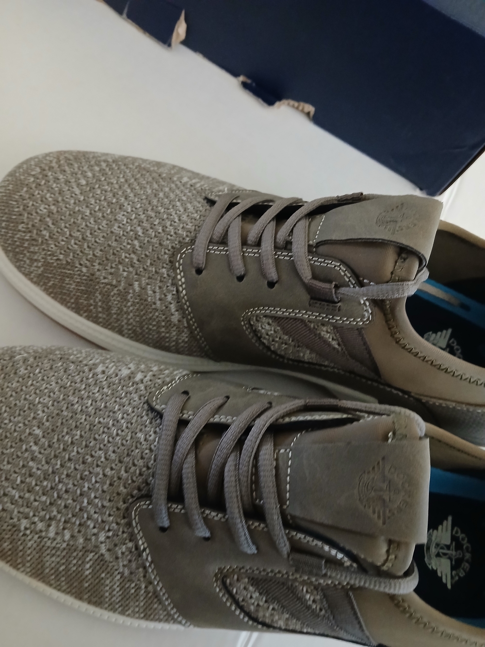 Dockers Size 13 M Men's Grey Knit Lace-Up Casual Sneakers New $40 - Picture 7 of 9